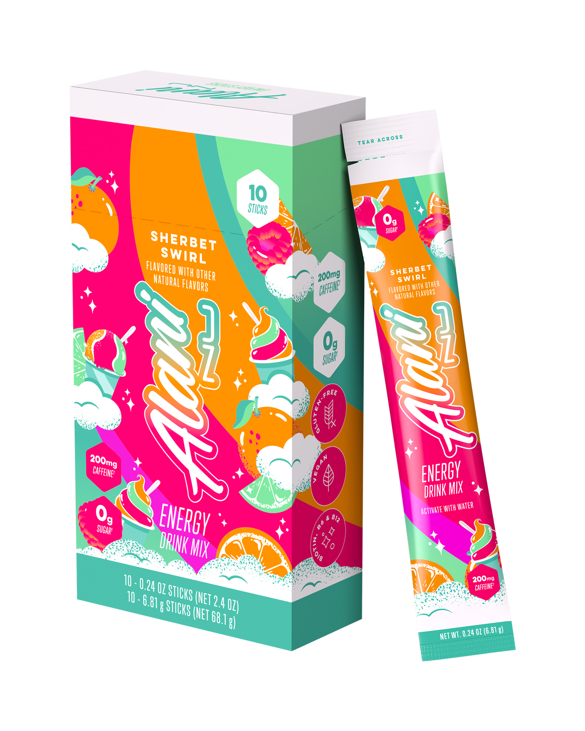 Sherbet Swirl Energy Stick Drink Mix - 10-Pack