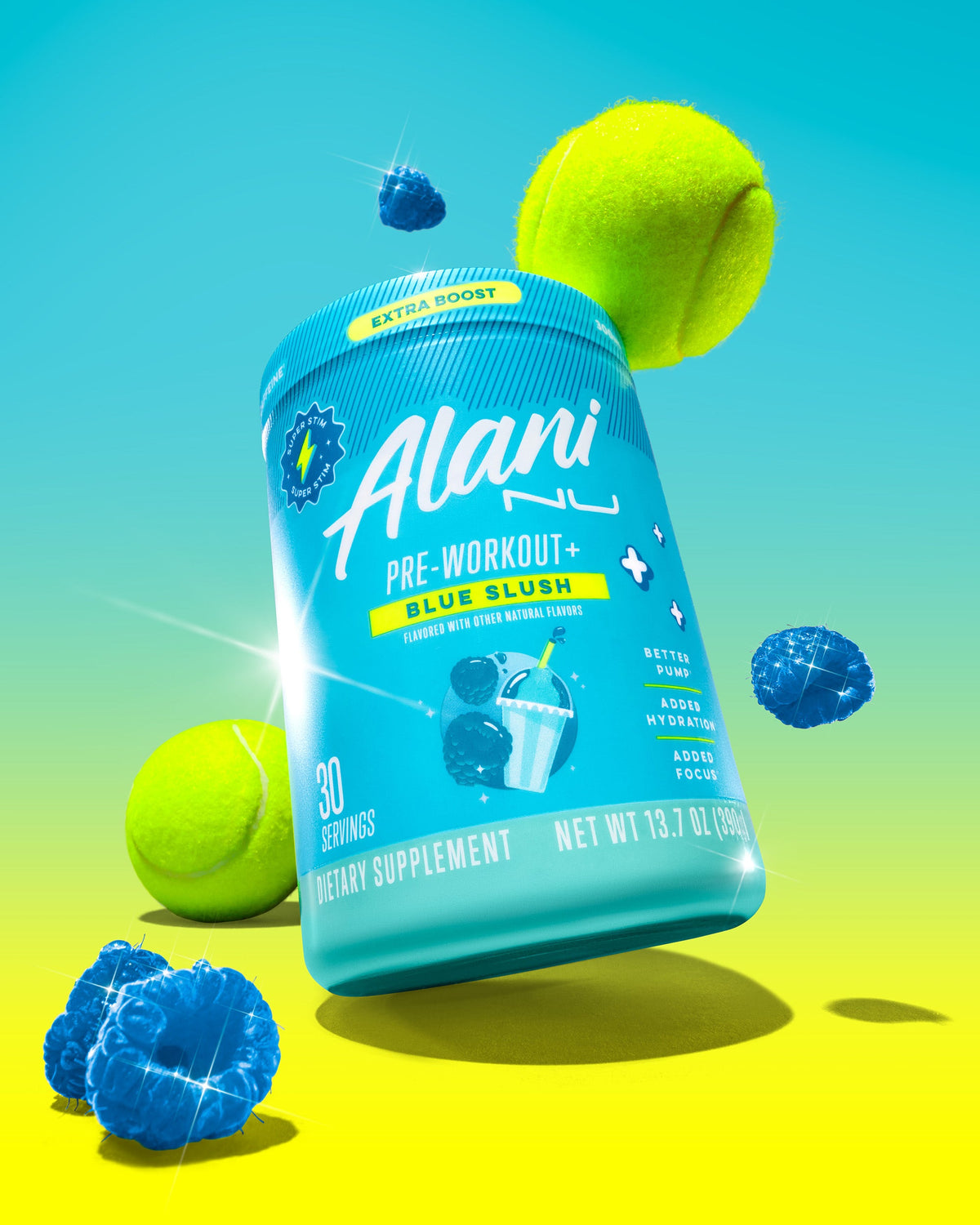Blue Slush Pre-Workout+ Powder - 30 Servings