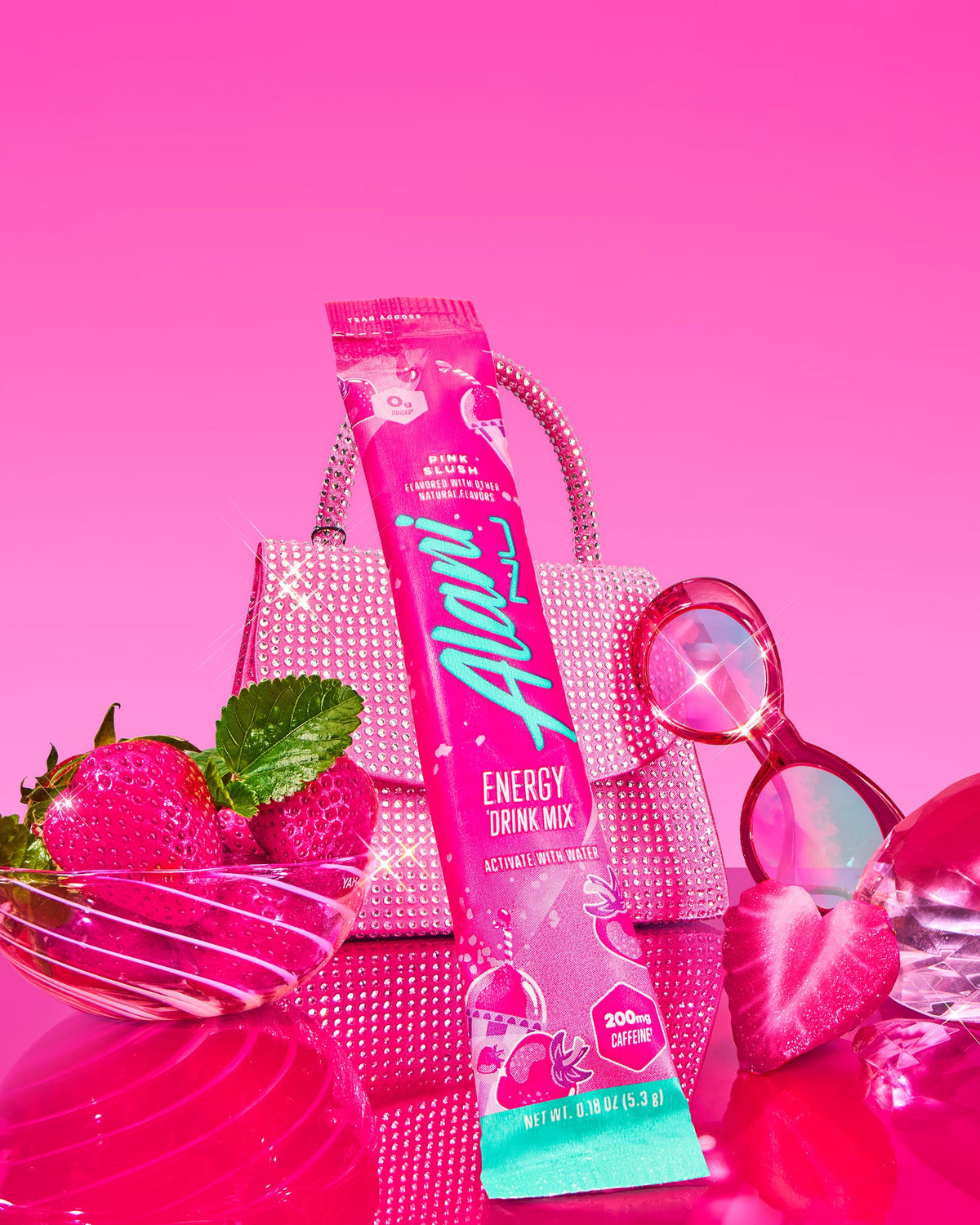 Pink Slush Energy Drink Powder Sticks, 10-Pack