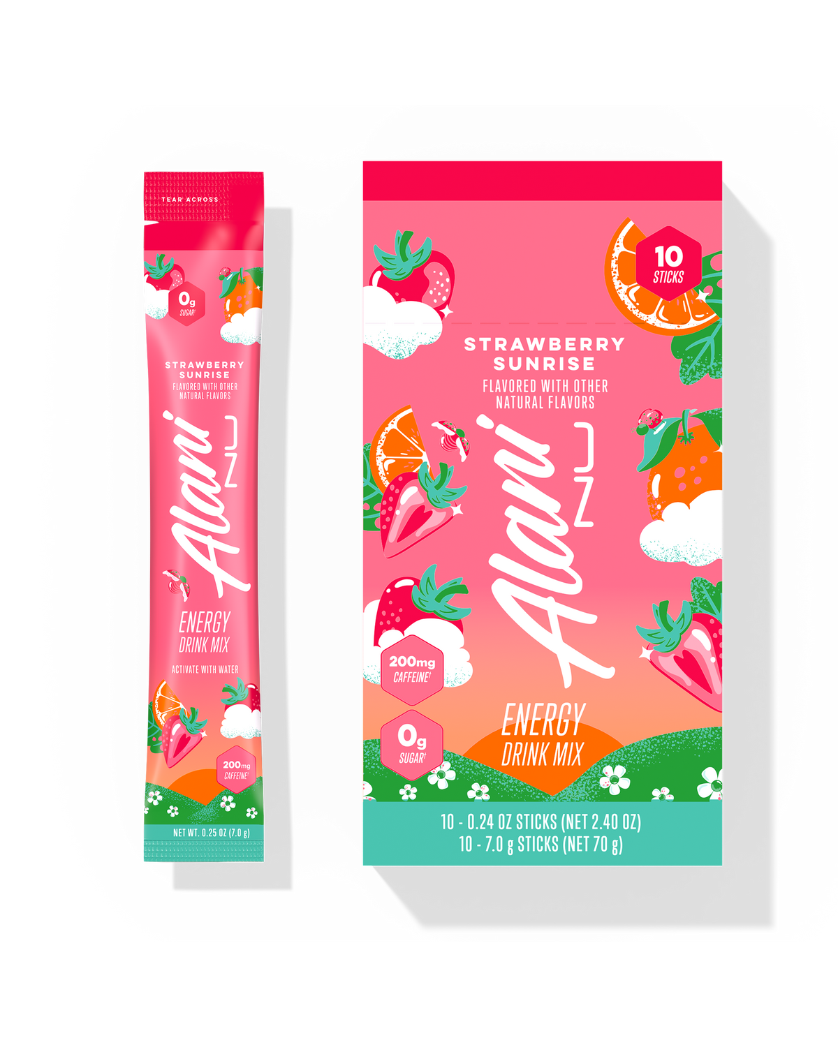 Strawberry Sunrise Energy Drink Mix Sticks - 10-Pack