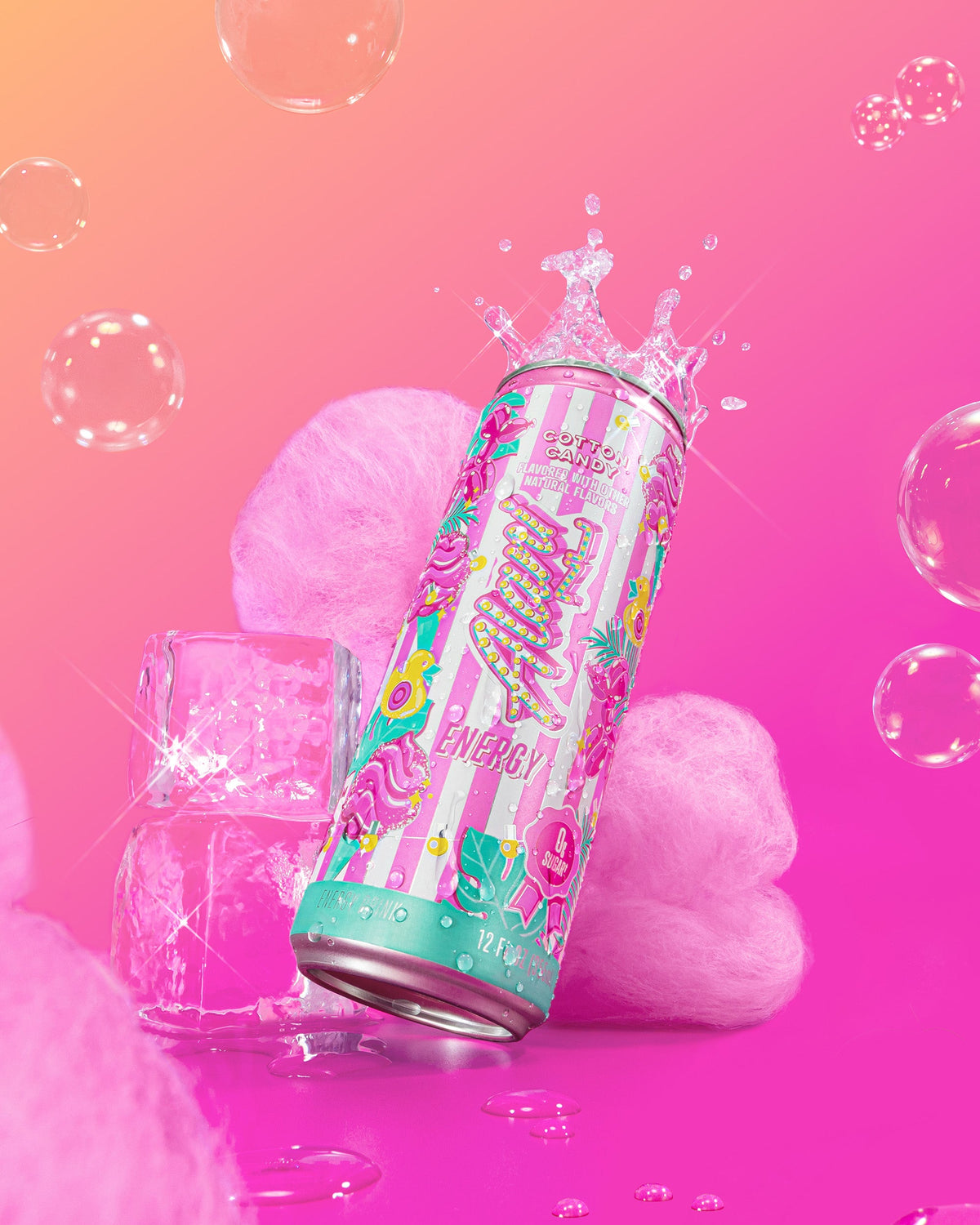 Cotton Candy Pink-Vanilla Energy Drink - 12-Pack