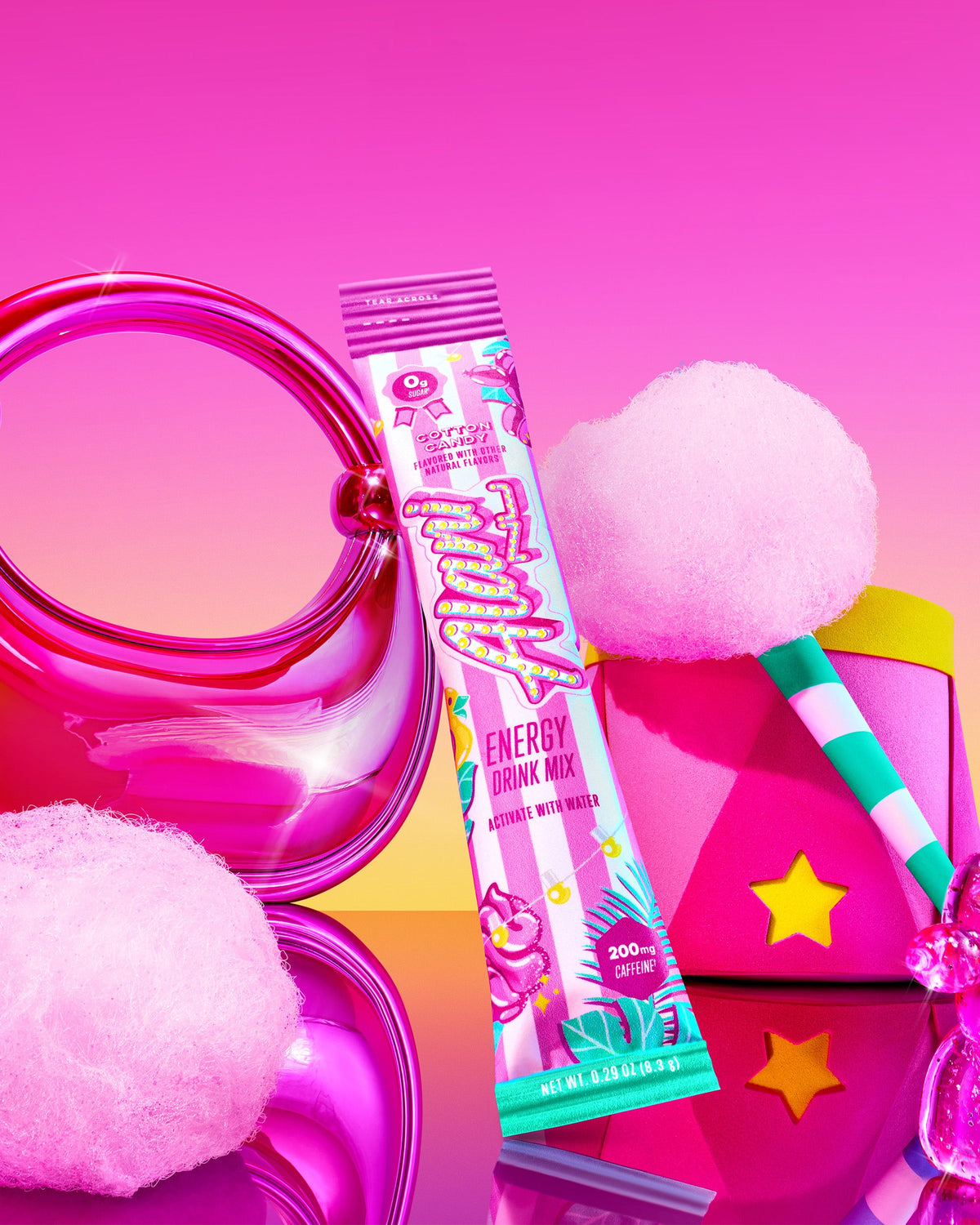 Cotton Candy Energy Sticks Powdered Drink Mix - 10-Pack