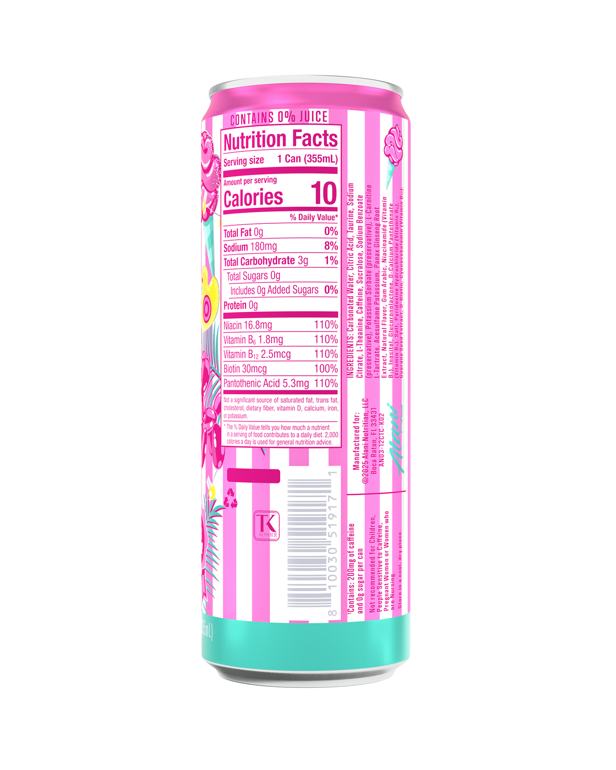 Cotton Candy Pink-Vanilla Energy Drink - 12-Pack