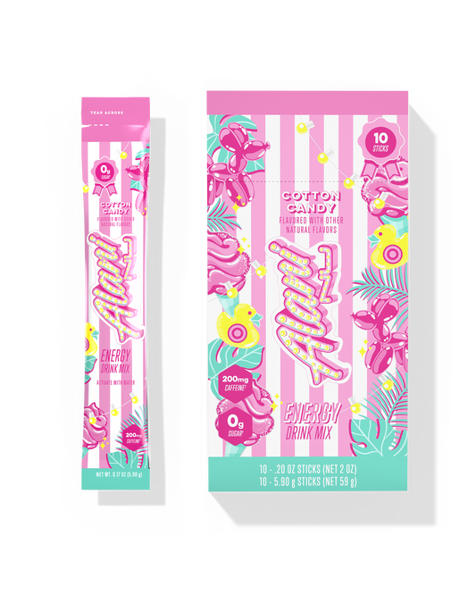 Cotton Candy Energy Sticks Powdered Drink Mix - 10-Pack